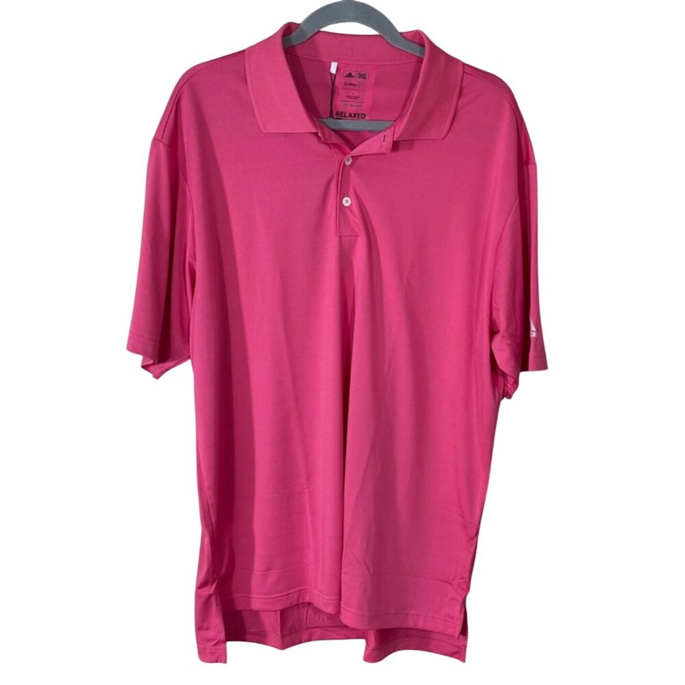 New Adidas Relaxed Polo Men's Salmon Size L Large Climalite
